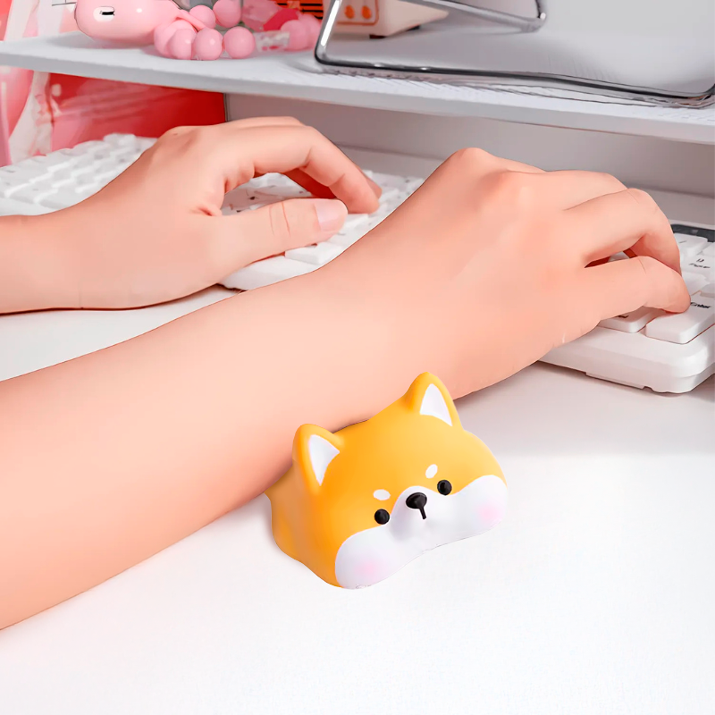 Suporte de Descanso de Pulso Para Teclado e Mouse, Antiestresse, Squishy Cachorrinho