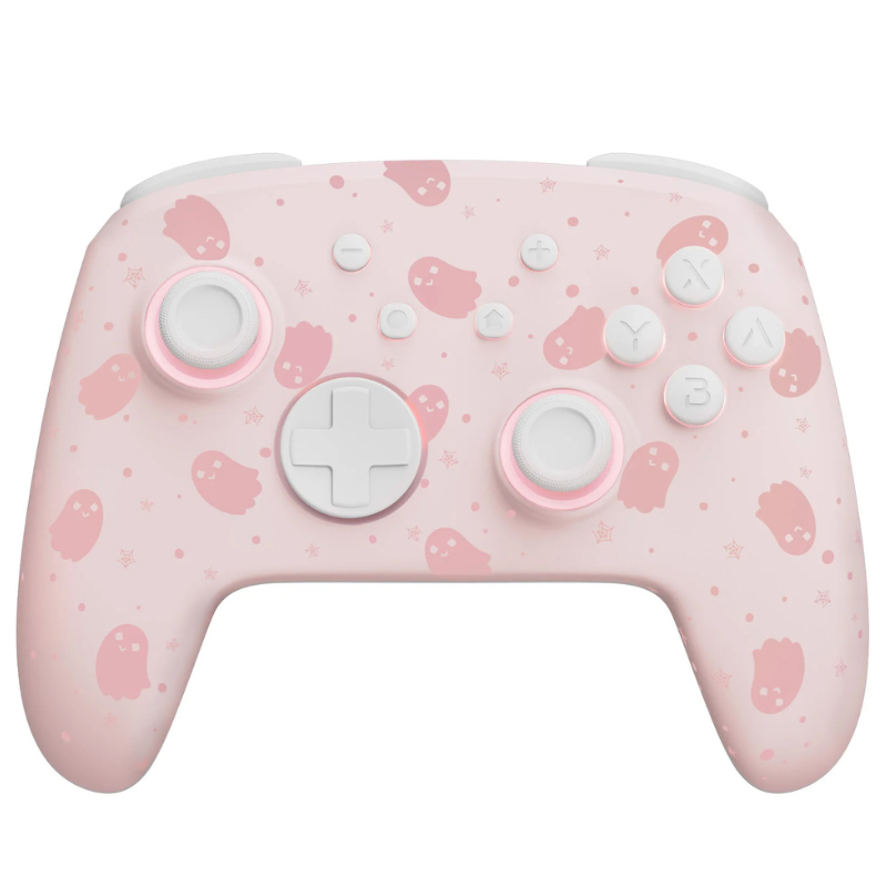 Controle Bluetooth Fantasma Rosa para Nintendo Switch, Edição Halloween, Bluetooth, LED, FUNLAB
