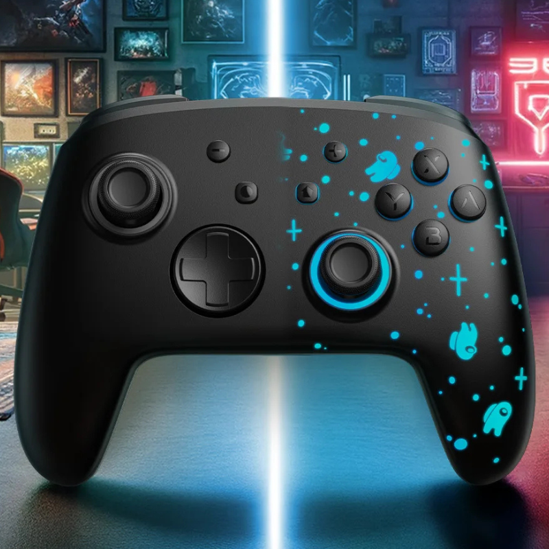 Controle Preto Among Us para Nintendo Switch, Bluetooth, LED Luminoso, FUNLAB