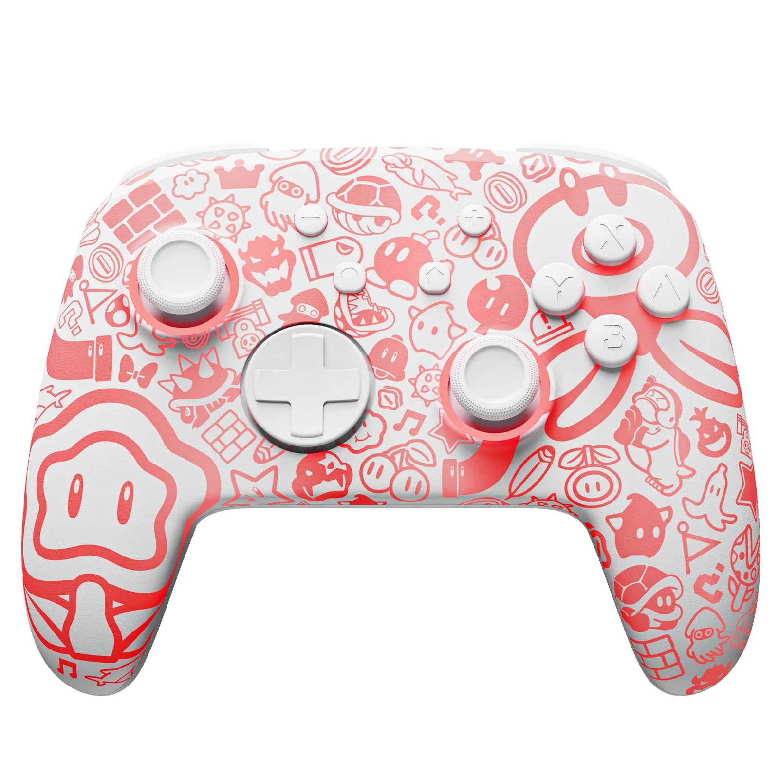 Controle Branco Mundo Mario para Nintendo Switch, Bluetooth, LED Luminoso, FUNLAB