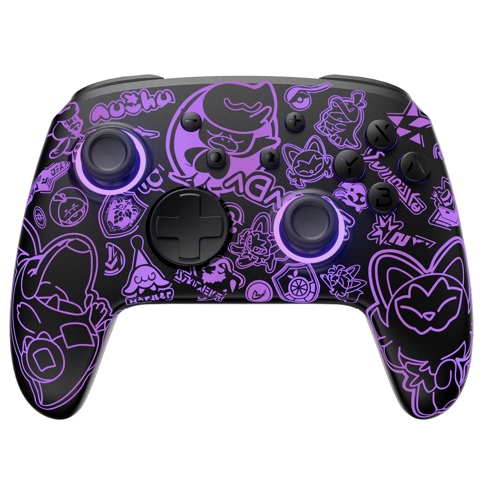 Controle Preto Pokémon para Nintendo Switch, Bluetooth, LED Luminoso, FUNLAB