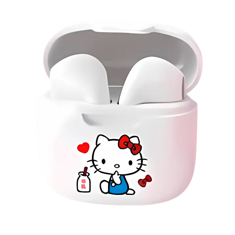 Fone de Ouvido Bluetooth Branco, Sanrio Earbuds A2-B Hello Kitty