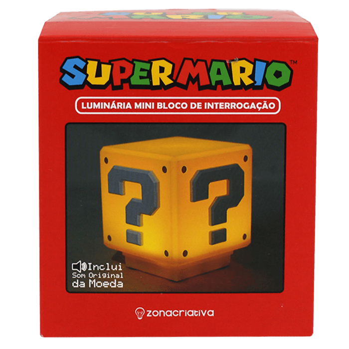 Luminária Super Mario Bros Interativa, Bloco Interrogação - Daliked