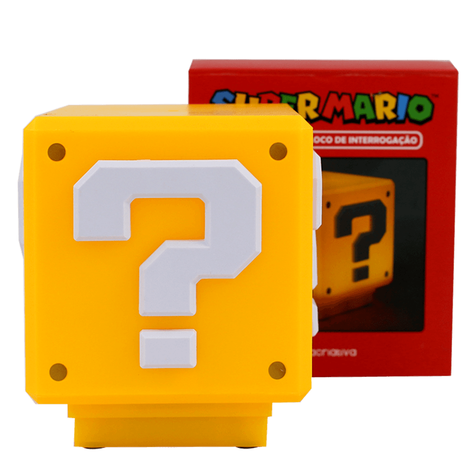 Luminária Super Mario Bros Interativa, Bloco Interrogação - Daliked