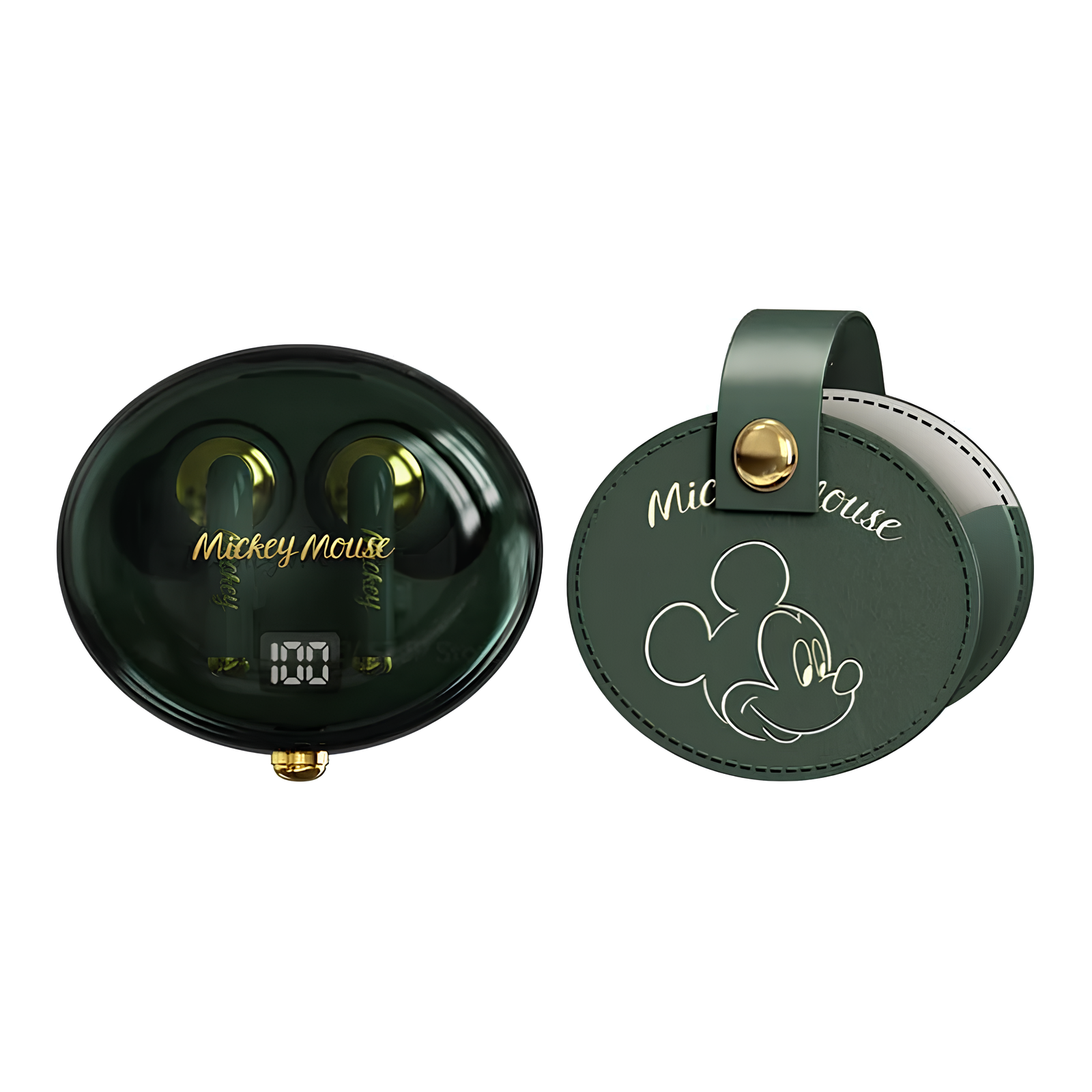 Fone de Ouvido Bluetooth Branco com Estojo, Disney D34 Mickey Mouse